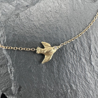 Tiny Gold Bird Necklace