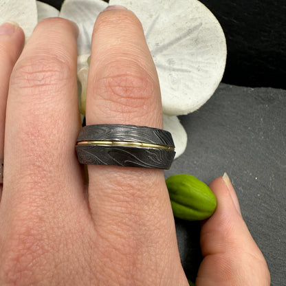 Vesuvius Style Damascus Ring