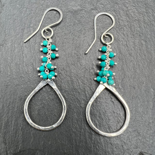 Turquoise Sterling Silver Tear Duster Earring