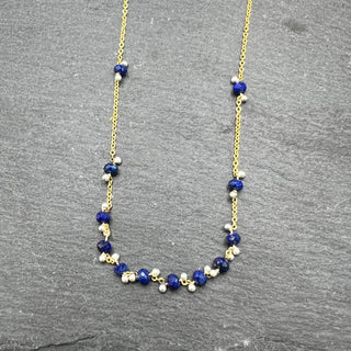 Little Rondelle Necklace - GF Lapis Lazuli