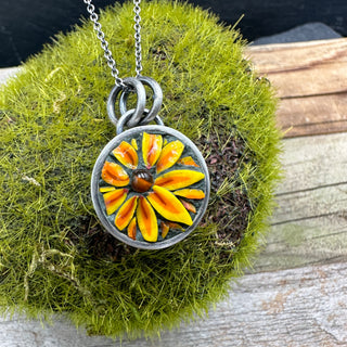 Sunflower Micro Mosaic Pendant