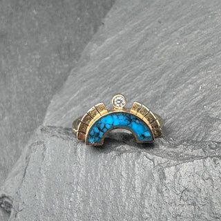Rising Sol Arch Crown Ring - Kingman Turquoise