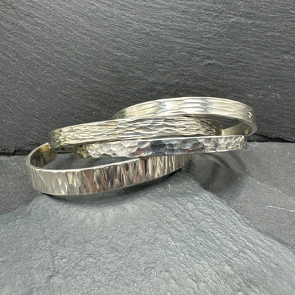 Hammered Sterling Silver Bracelets