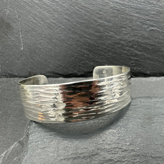 Wide Hammered Cuff