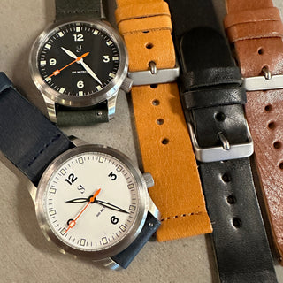 The Watch in Black, with Quick Release Leather Strap