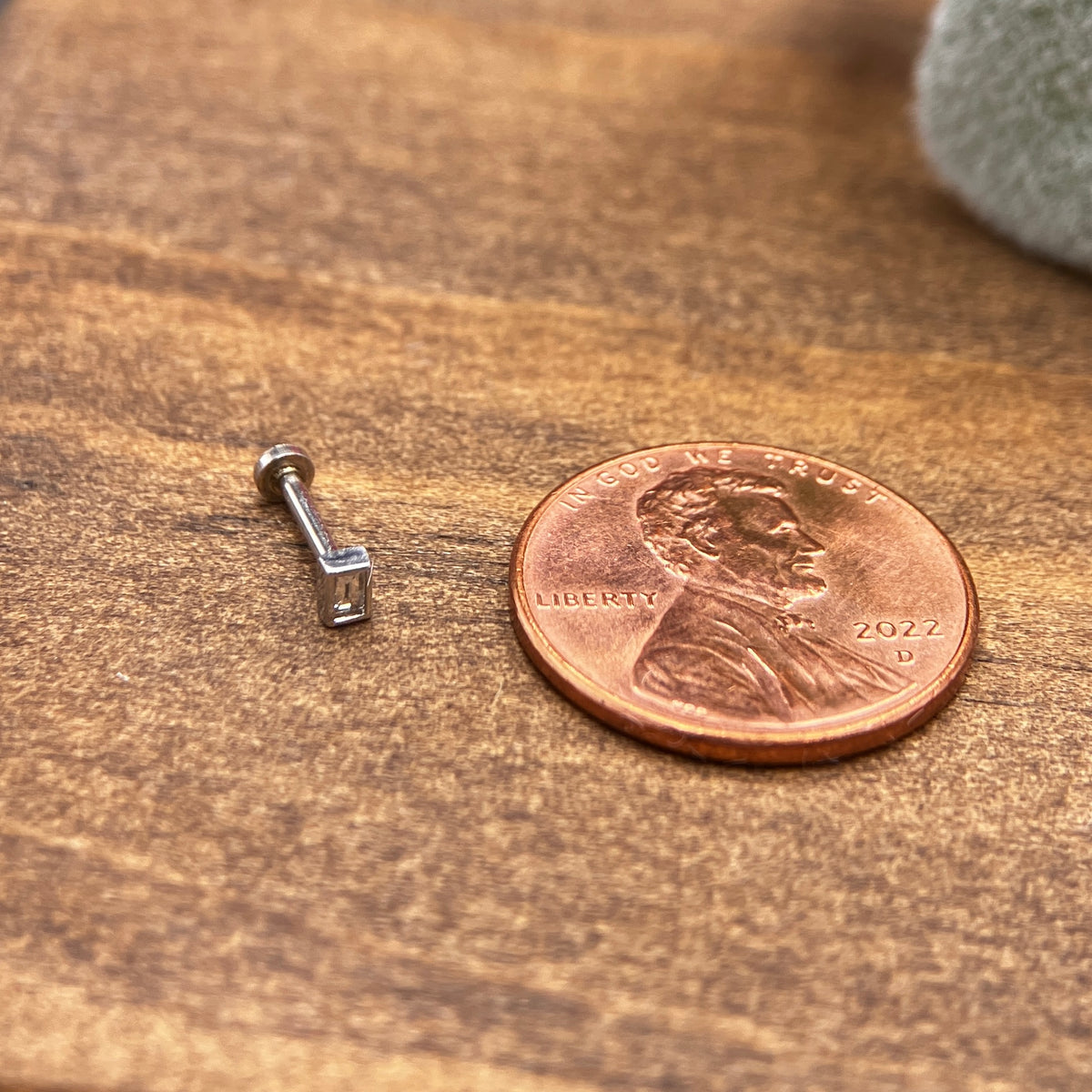 Teeny Tiny Diamond Baguette Stud