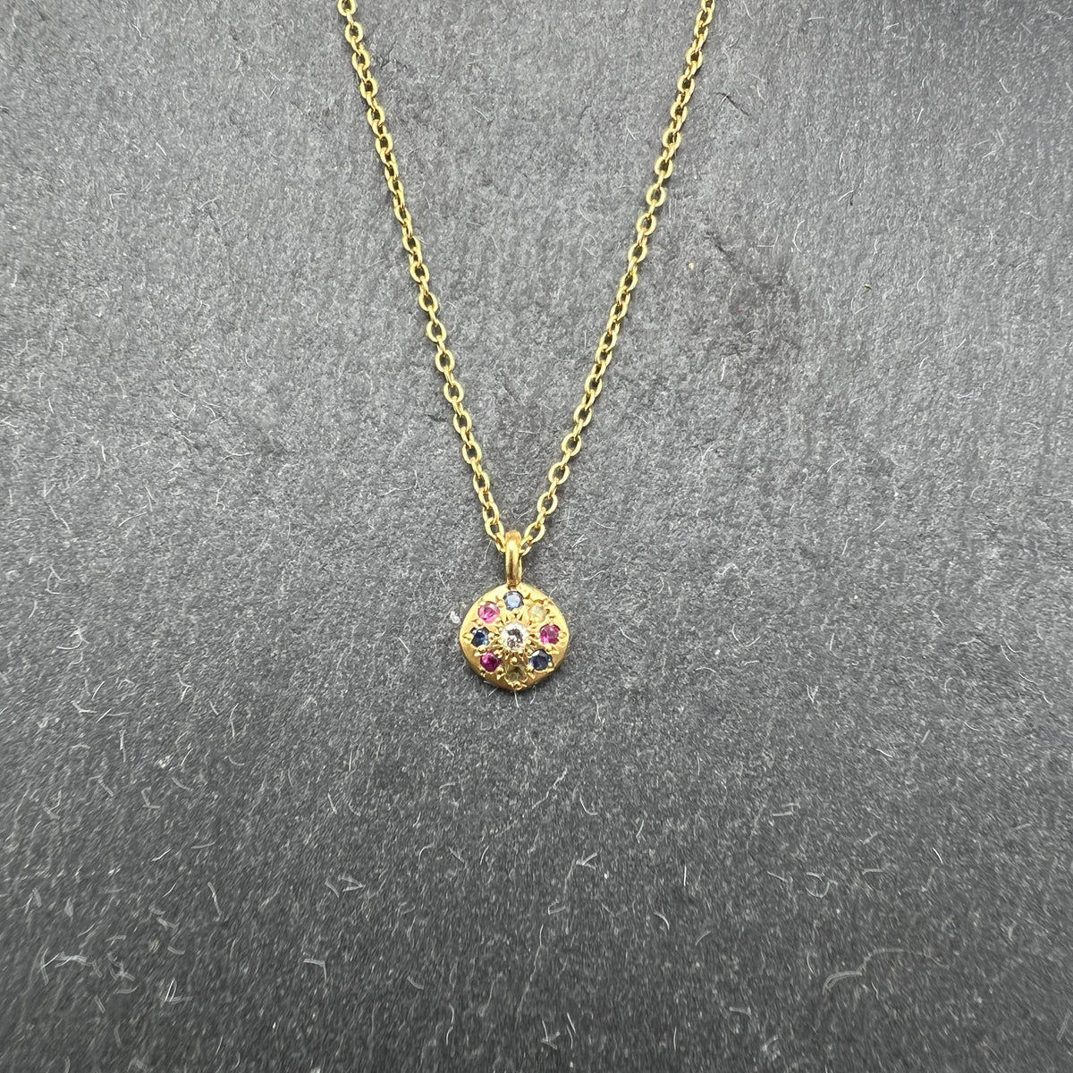 Floret Charm Pendant With Sapphire