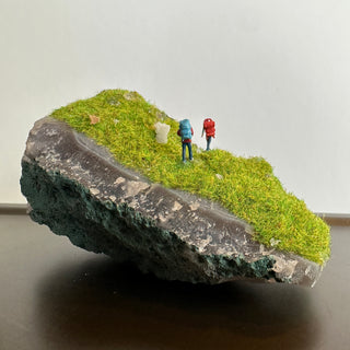 Amethyst Crystal Diorama - 2 Figures: Hiker's Ascent