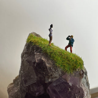 Amethyst Crystal Diorama - 2 Figures: Camera Cliff