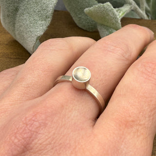 Concave Topped Silver Ring