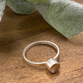 Concave Topped Silver Ring