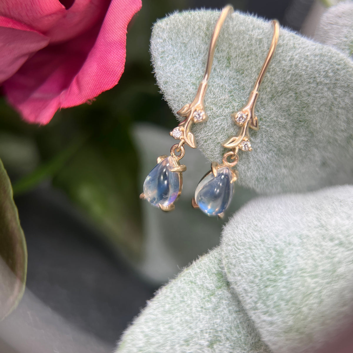 Moonstone Dew Drop Earrings