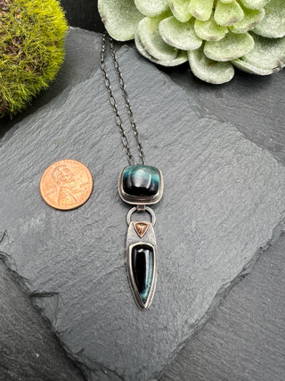 Tourmaline & Rose Gold Accent Necklace