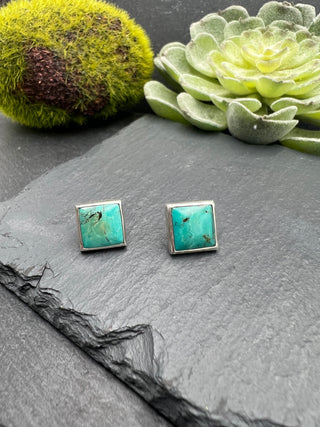 Square Turquoise Studs