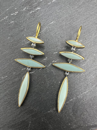 Green Chalcedony Hinge Earrings