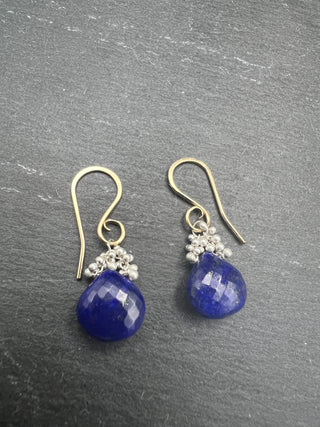 Lapis Caviar Dew Drop Earrings