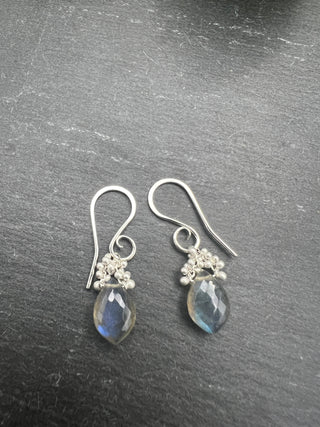 Labradorite Caviar Dew Drop Earrings