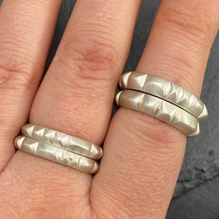 Carved Sterling Rings