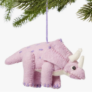 Purple Triceratops Ornament