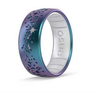 Etched Space Silicone Ring: Supernova Nebula/Pearl