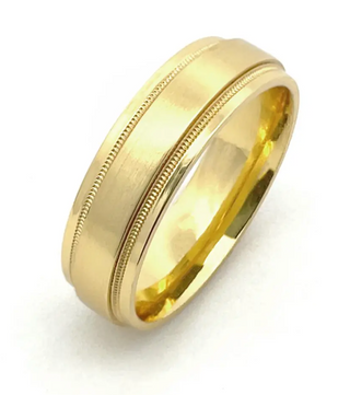 Medium Stepped Rails with Milgrain Ring