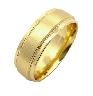 Medium Stepped Rails with Milgrain Ring