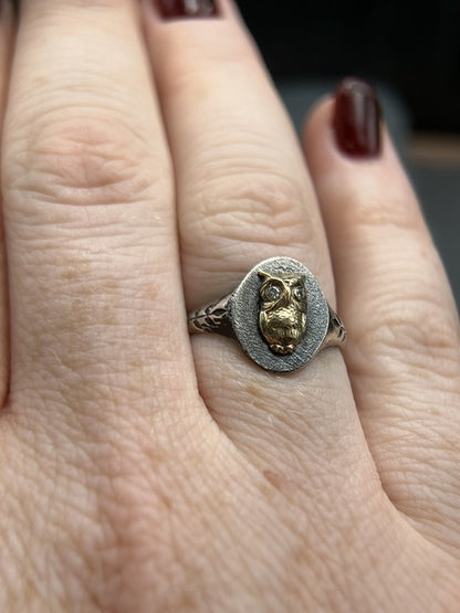 Wisdom Owl Signet Ring