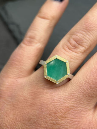 Captured Emerald Hex Ring