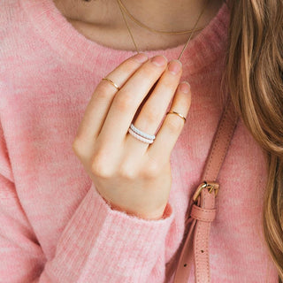 Braided Stackable Silicone Ring: Pink Sand/Misty Grey