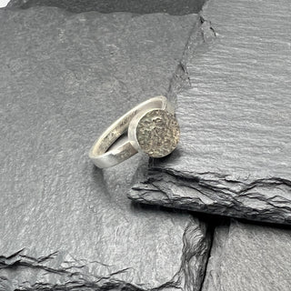 Sterling Silver Ring with Reticulated Disk