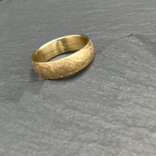 Hammered Yellow Gold Band
