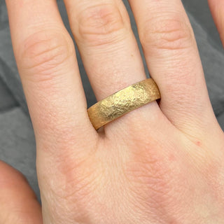 Hammered Yellow Gold Band