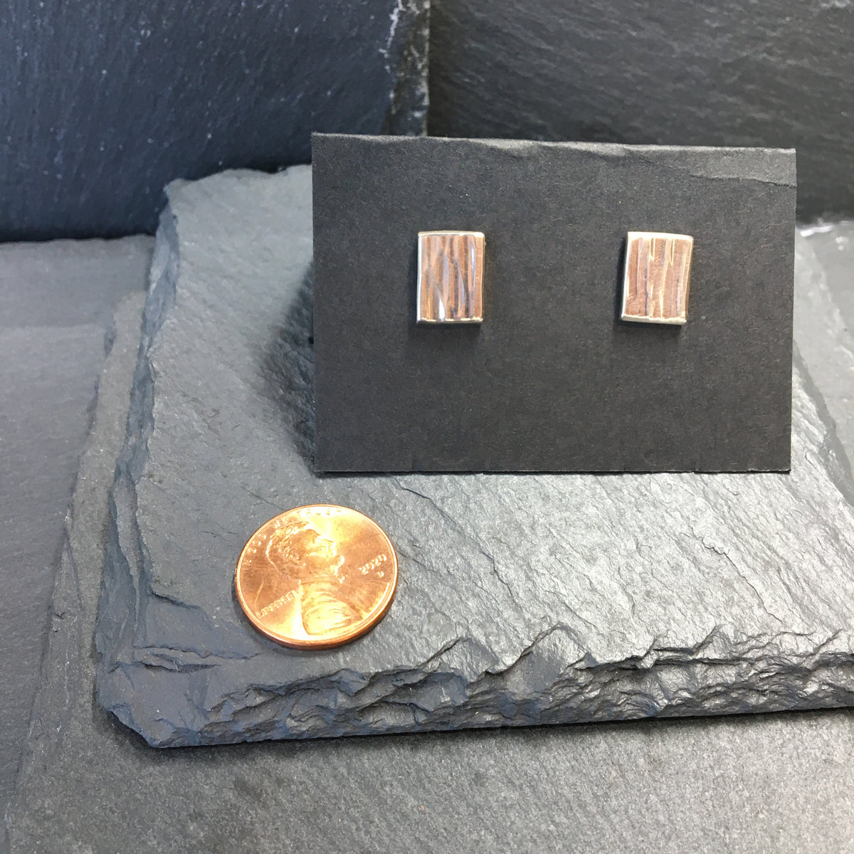 Hammered Rectangle Studs