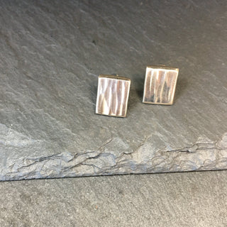 Hammered Rectangle Studs