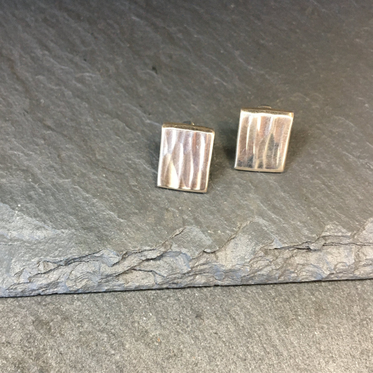 Hammered Rectangle Studs