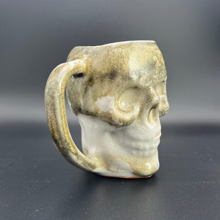 White and Deep Green Skull Mug