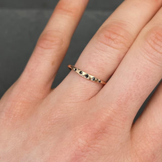 Starry Arch Ring with Black Diamonds