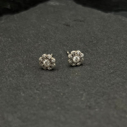 Moonflower Charm Studs with Diamond