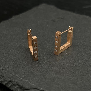 Cubic Hoops - Rose Gold