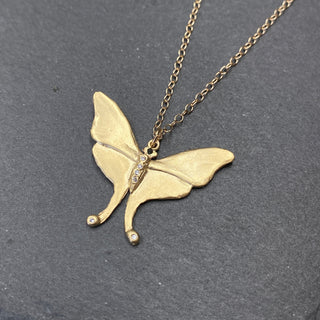 Gold Luna Moth Necklace