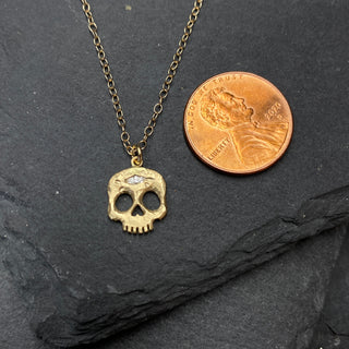 Gold Third Eye Skull Necklace