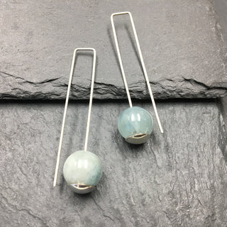 Balance Earrings in Aquamarine - Long