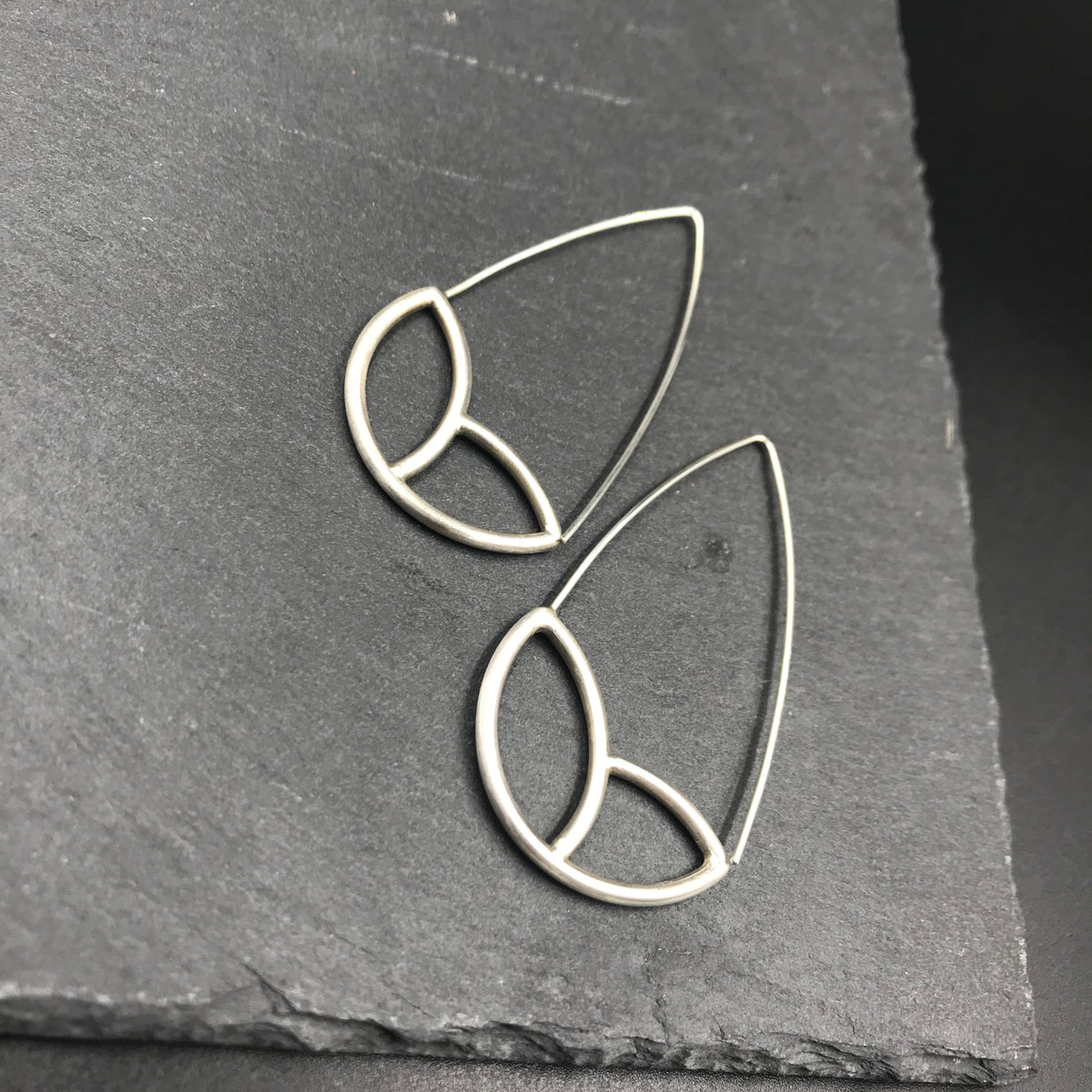 Laurel HoopMinimalist botanical floral sterling silver laurel hoop earring