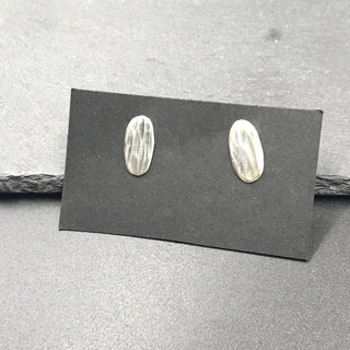 Hammered Oval Stud Earrings