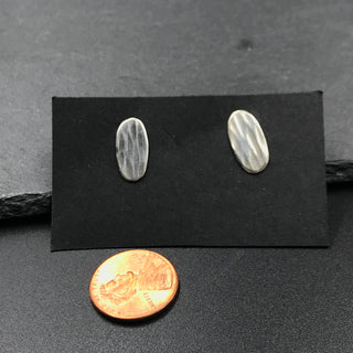 Hammered Oval Stud Earrings