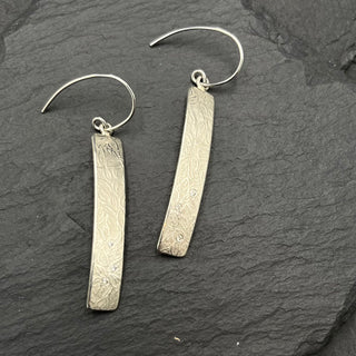 Silver Plaque Earrings with Diamonds