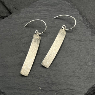 Silver Plaque Earrings with Diamonds