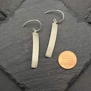 Silver Plaque Earrings with Diamonds