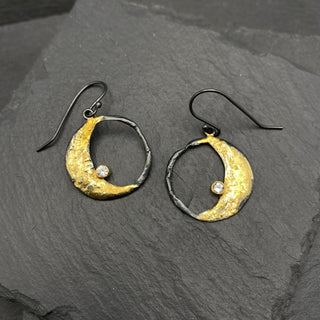 Golden Crescent Lunar Earrings