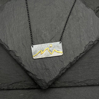 Mountain Silhouette Necklace with Diamond